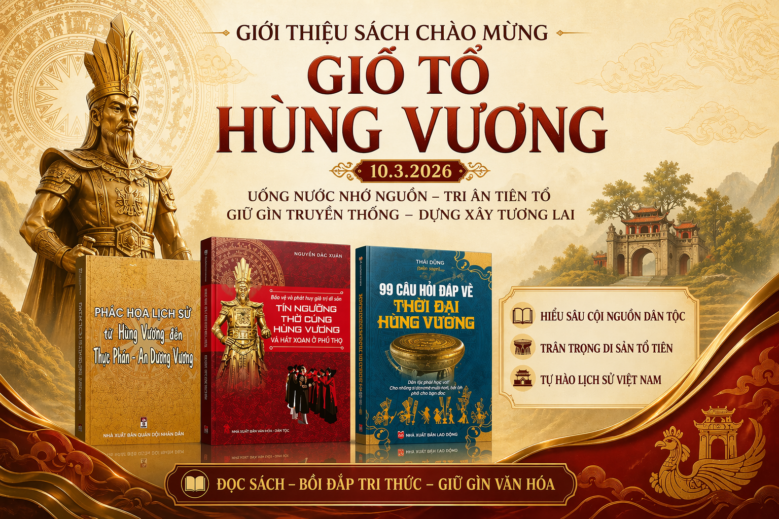 Giới thiệu sách chuyên đề nhân ngày Giỗ Tổ Hùng Vương mùng 10 tháng 3 năm 2026