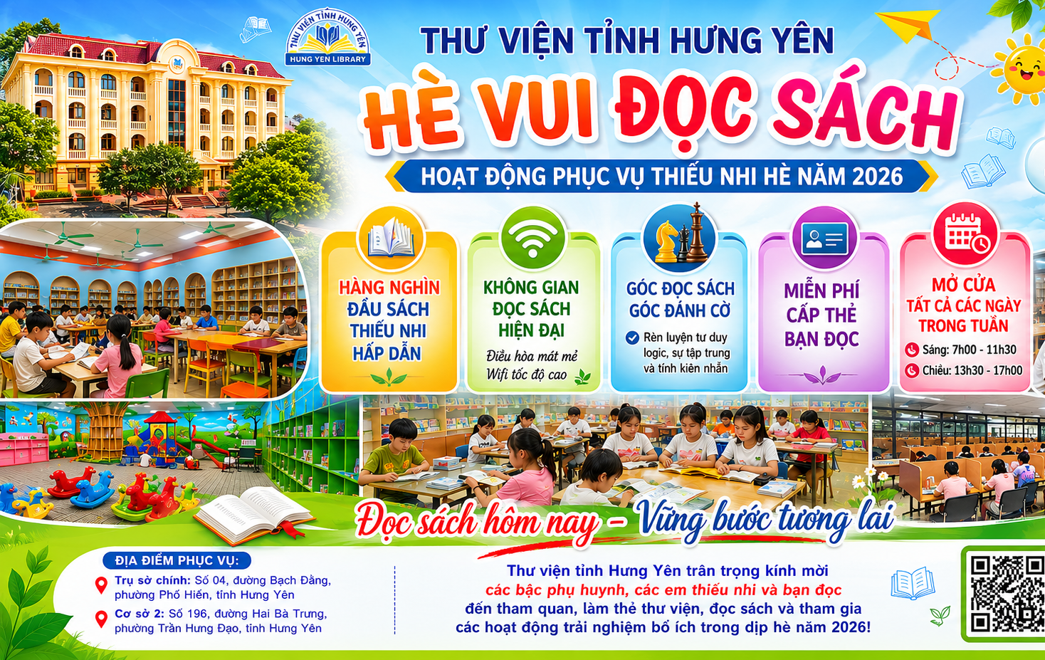 Thông báo về việc tổ chức các hoạt động phục vụ bạn đọc hè năm 2026