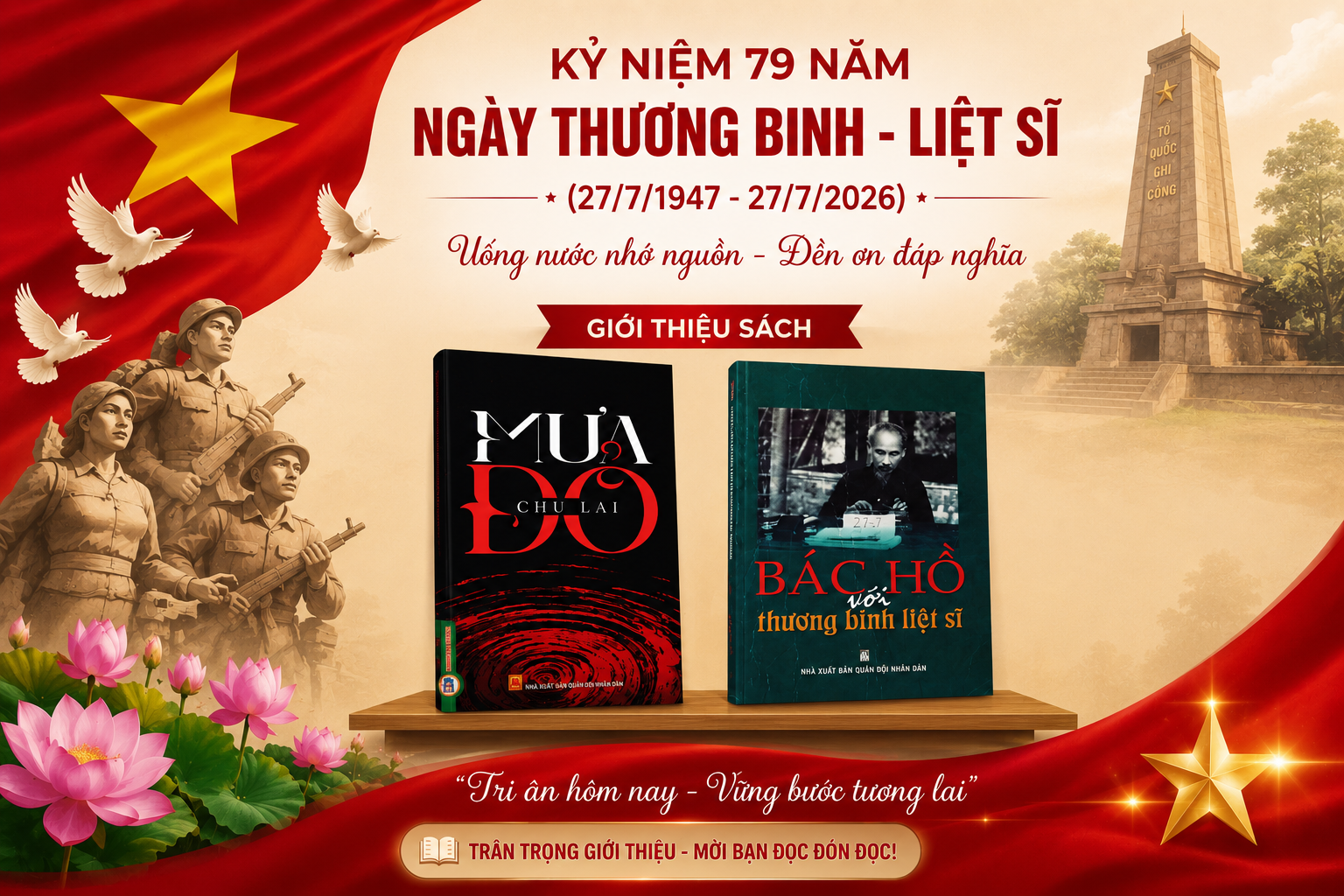 Giới thiệu sách nhân dịp kỷ niệm 79 năm Ngày Thương binh - Liệt sĩ (27/7/1947 - 27/7/2026)