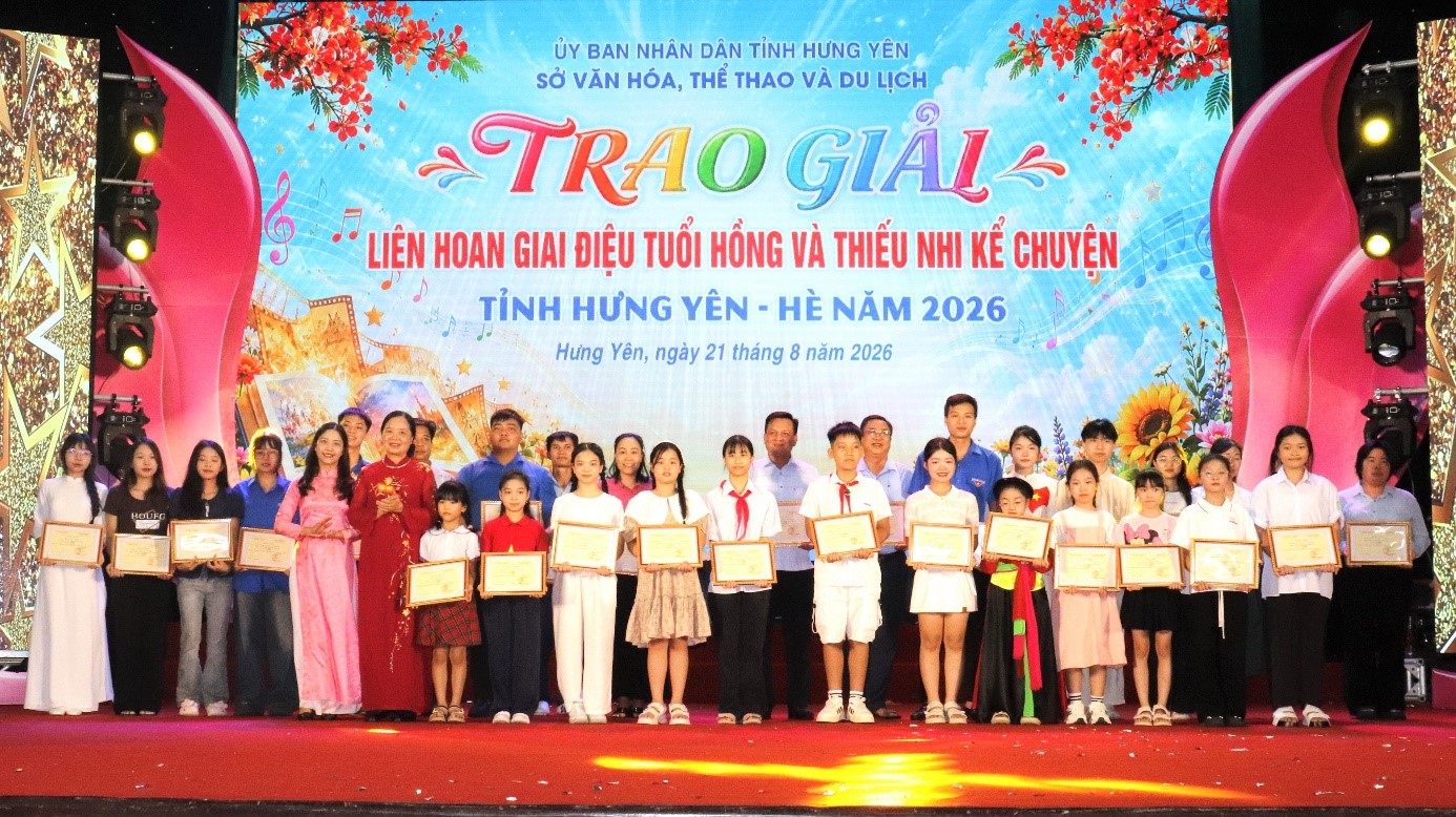Liên hoan Giai điệu tuổi hồng và Thiếu nhi kể chuyện tỉnh Hưng Yên hè năm 2026